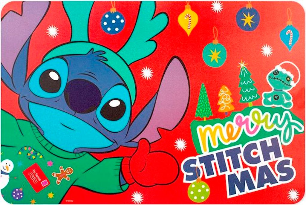 Tischset „Red Stitch Christmas“ aus verziertem Polypropylen, 45 x 30 cm