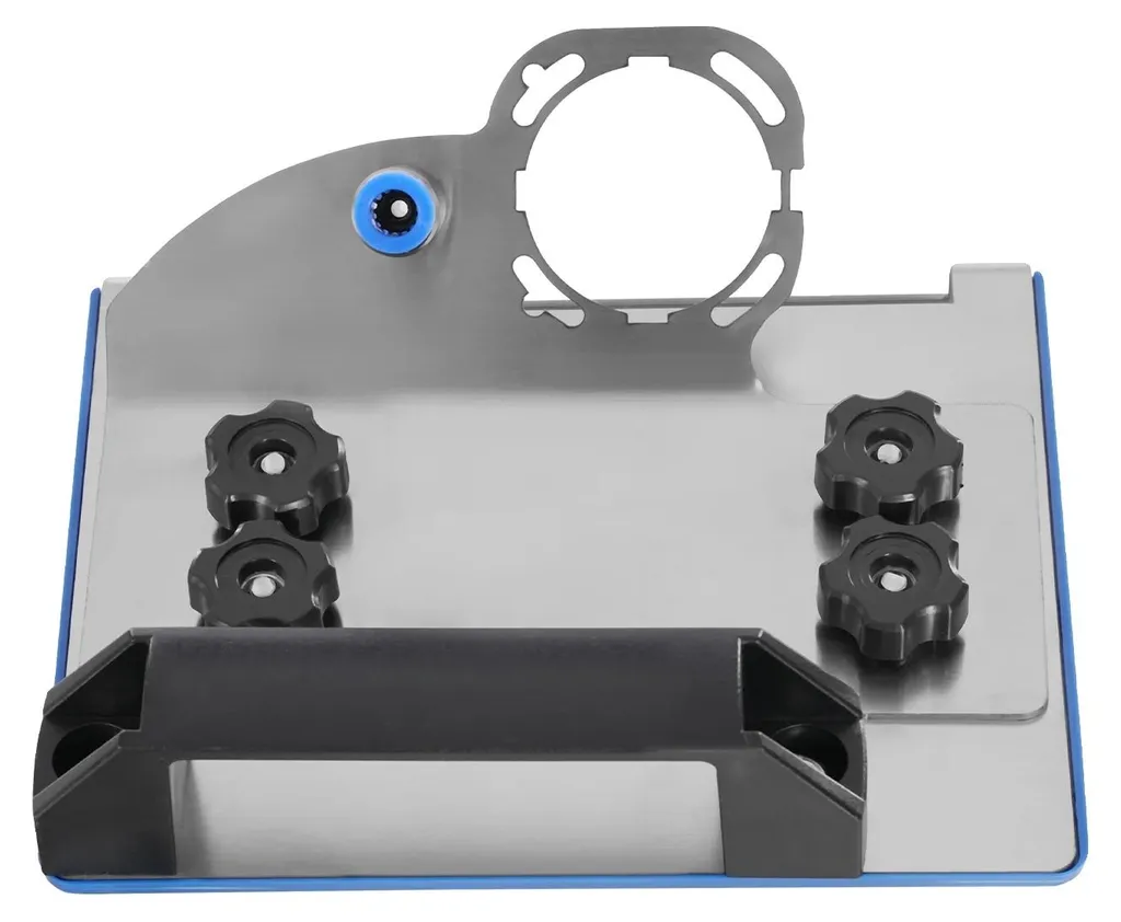 Support de tronçonnage pour meuleuse d'angle avec socle stable argenté