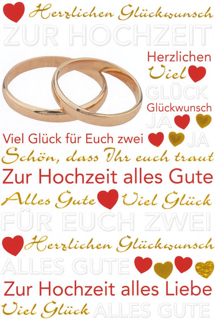 Hochzeit - Glückwunschkarte im Format 11,5 x 17 cm mit Briefumschlag