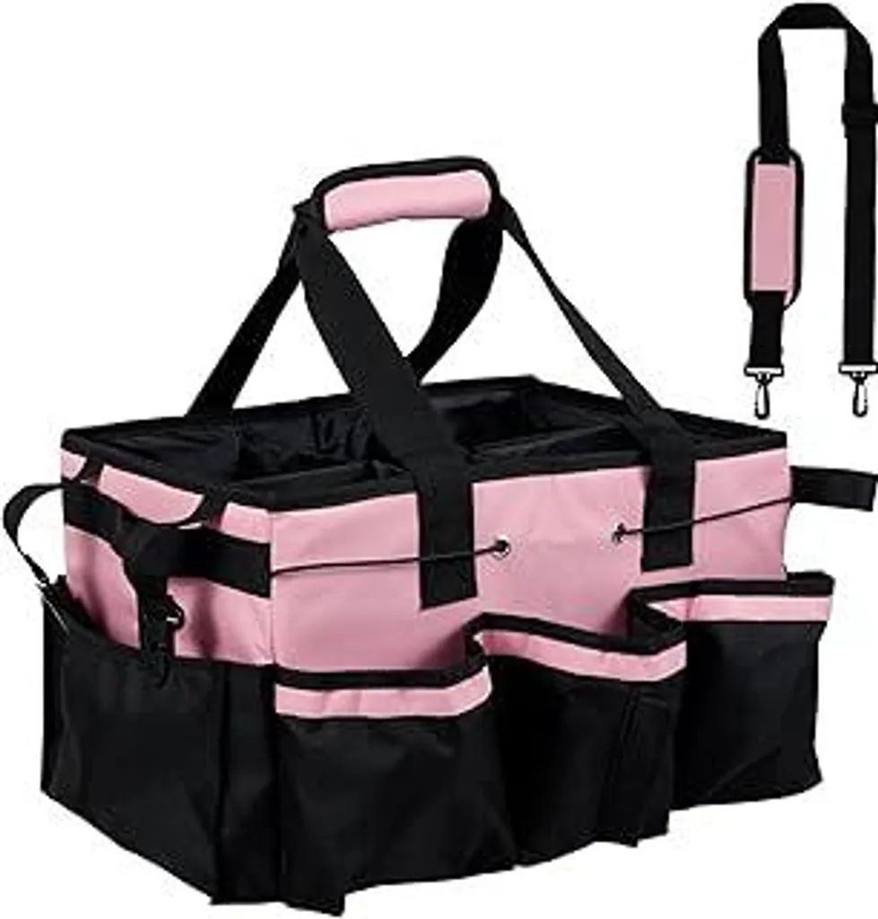 Grande Organizer Pulizia Rosa 15 Tasche - Borsa Caddy per la Casa