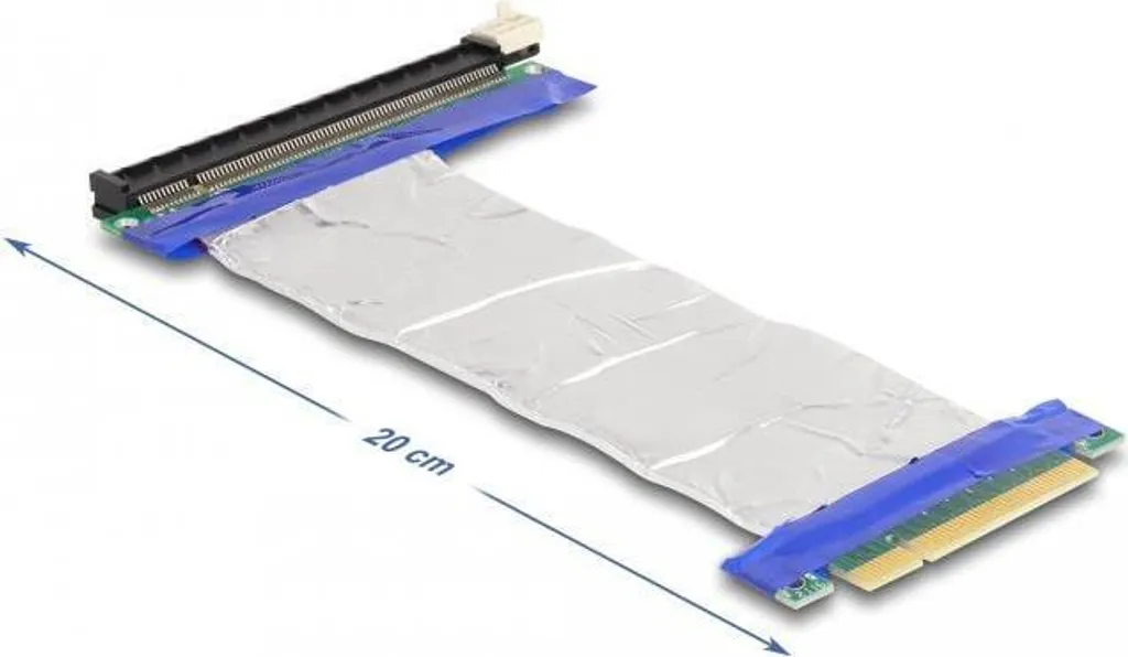 Carte Riser PCIe x8 vers x16 Blindage Haute Performance Câble 20cm - 4