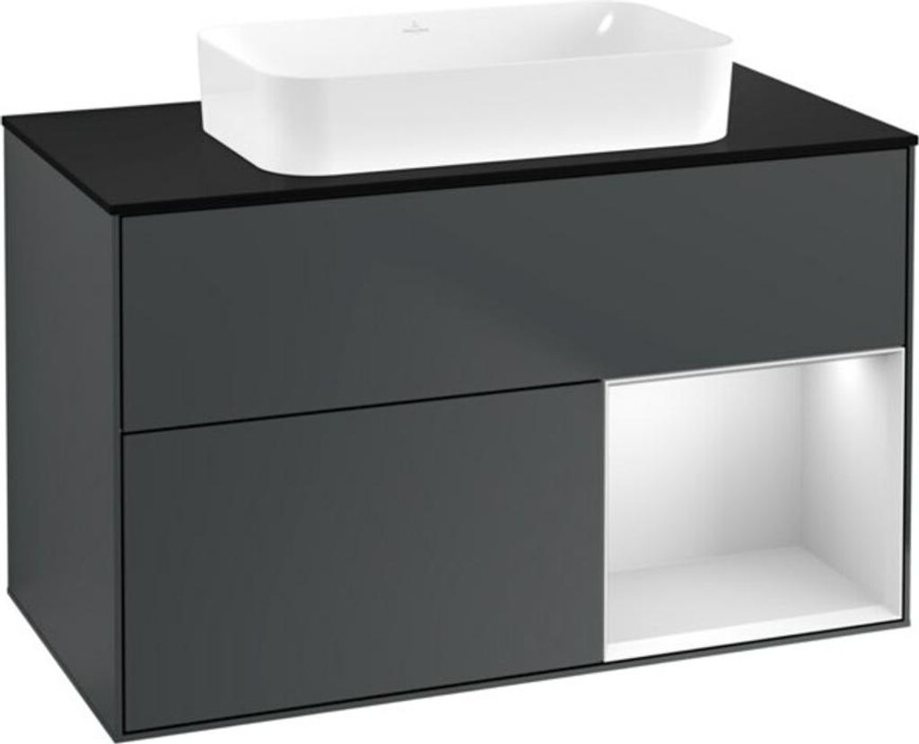 V&B Waschtischunterschrank Finion 100x60,3 cm, Rg r w m Lac, md bl. m Lac