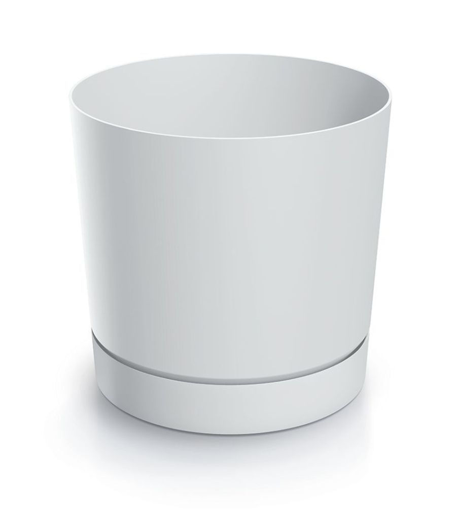 TUBO P Weißer Blumentopf mit Sockel DPOP400-S449 Produktbild 