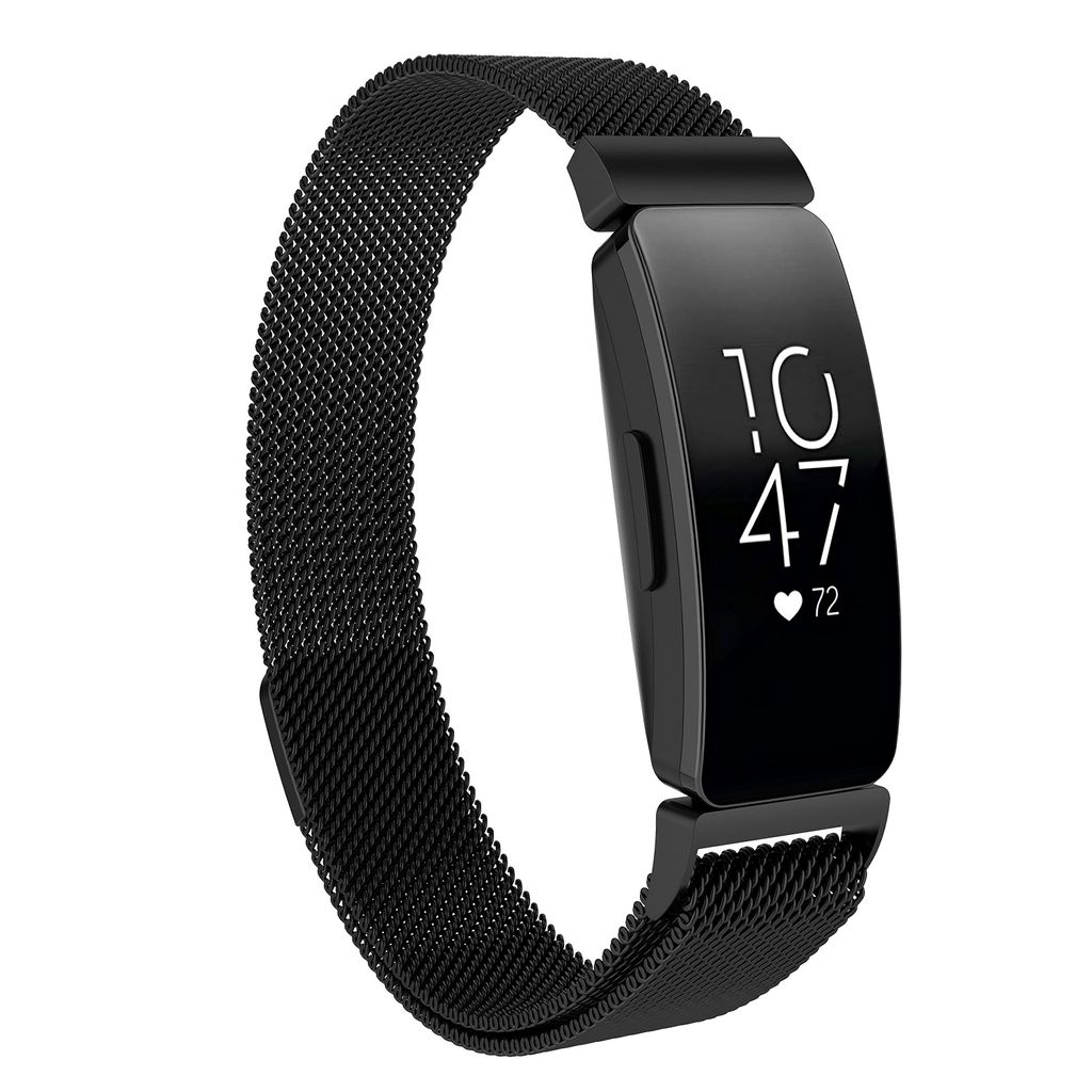 Armband für Fitbit Inspire, Inspire 2, Inspire HR, Ace 2, Ace 3 verstellbar Edelstall Metall - Schwarz