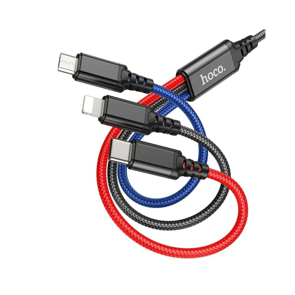 Hoco X76 Multifunktionales Kabel: Lightning, Type-C, Micro-USB - 1m KP30116