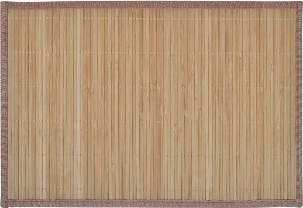 A flat lay of a bamboo placemat.