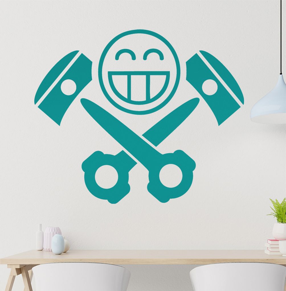 Hubraum Junkie Wandtattoo in 6 Größen - Wandaufkleber Wall Sticker - Dekoration, Küche, Wohnzimmer, Schlafzimmer, Badezimmer