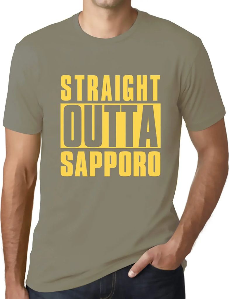 Herren Grafik T-Shirt Direkt aus Sapporo – Straight Outta Sapporo – Öko-Verantwortlich Vintage Jahrgang Kurzarm Lustige Druck Geburtstag Gesch...