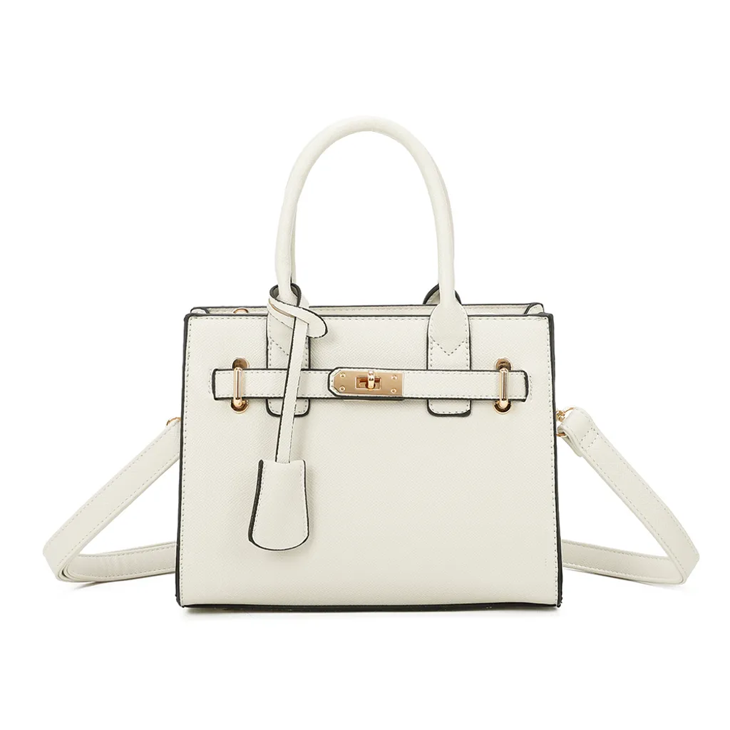 Gallantry Sac à Main Camélia Blanc en Cuir Synthétique Chic et Élégant