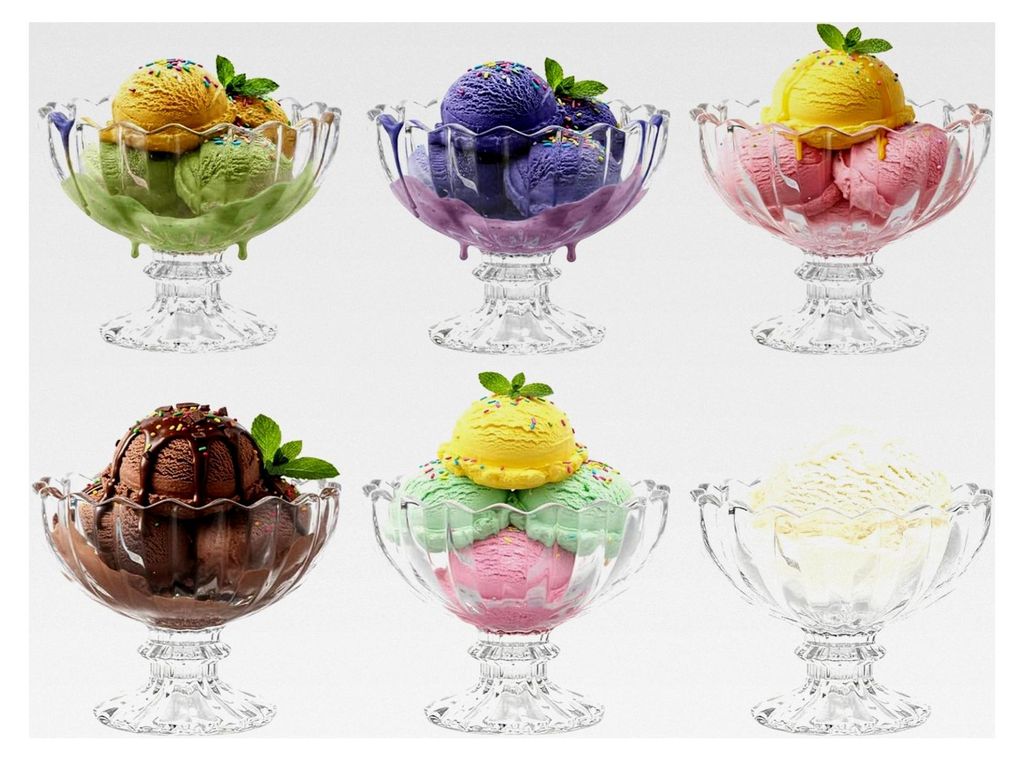 Set aus 6 Glas-Dessertschalen, 138 ml klare Eiscreme-Schalen, Sundae-Gläser, Shrimpcocktailgläser, Glas-Trifle-Schalen – Servierschalen für Ei...