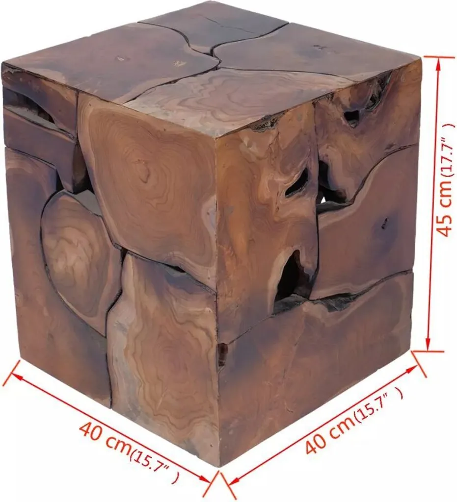 Sgabello in Legno Teak per Esterni | Massiccio e Resistente Intemperie - 16