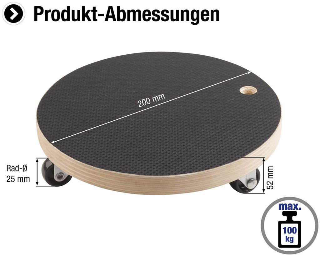 Vozík MEISTER s kolieskami 200 mm 100 kg Obrázok produktu 