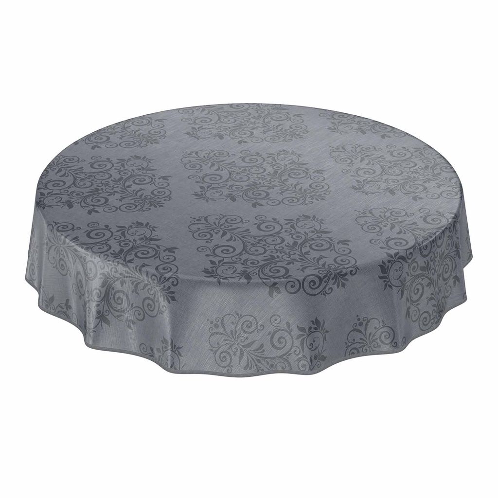 Tischdecke Wachstuch Ornamente Grau Robust Wasserabweisend Produktbild 