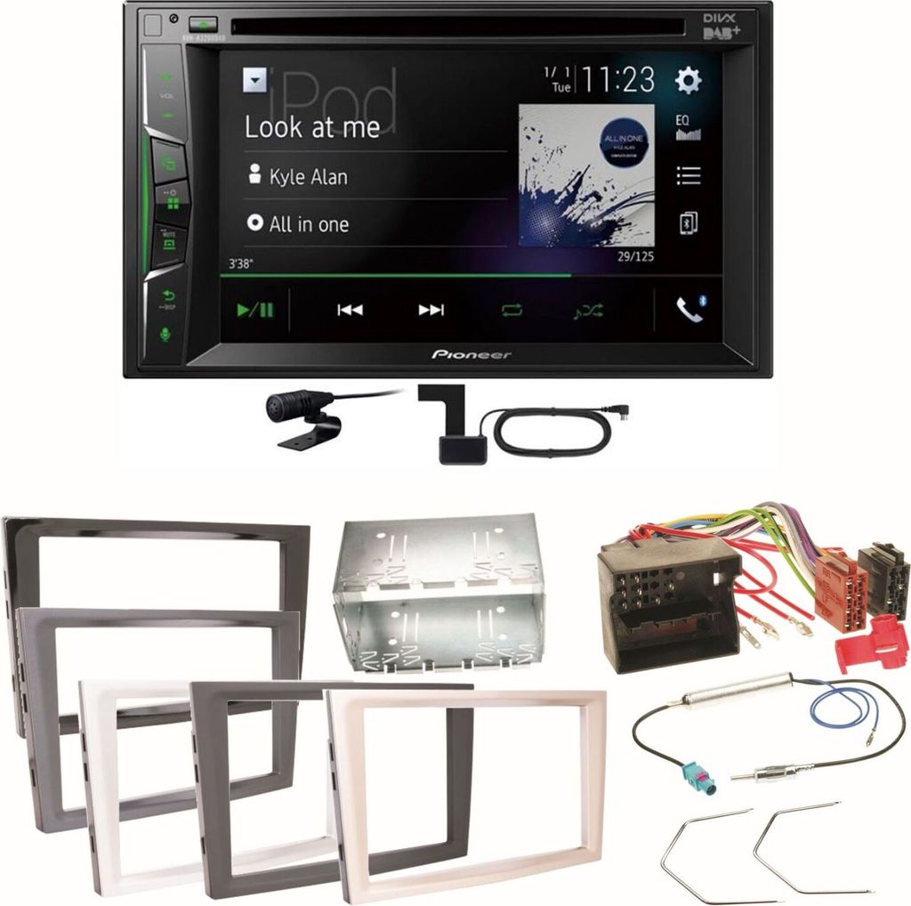 Pioneer AVH-A3200DAB Bluetooth Einbauset für Opel Astra H Corsa D Zafira B Antara