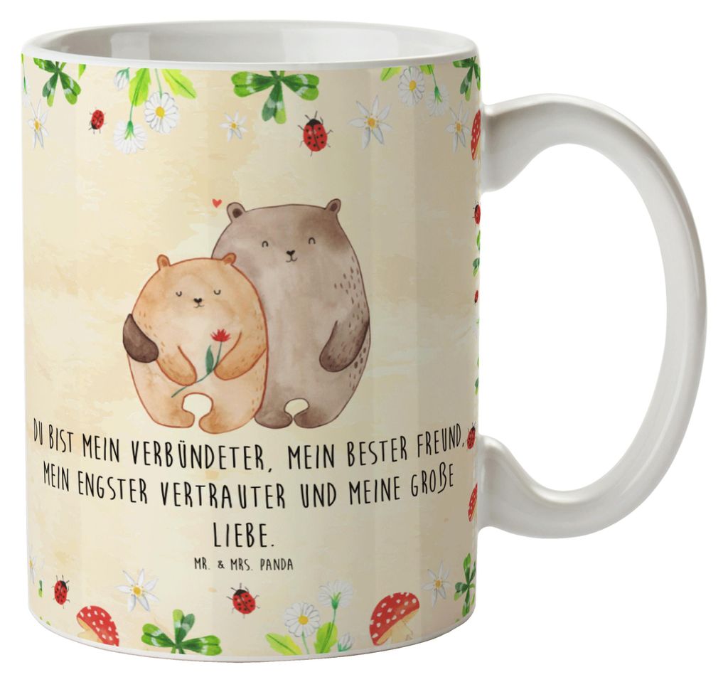 Mr. & Mrs. Panda Tasse Bären Liebe - Naturpapier - Geschenk, Trinkbecher, haferl, Verknallt, Heiraten, Verlobung, Beziehung, Kuscheln, Teebecher, ...