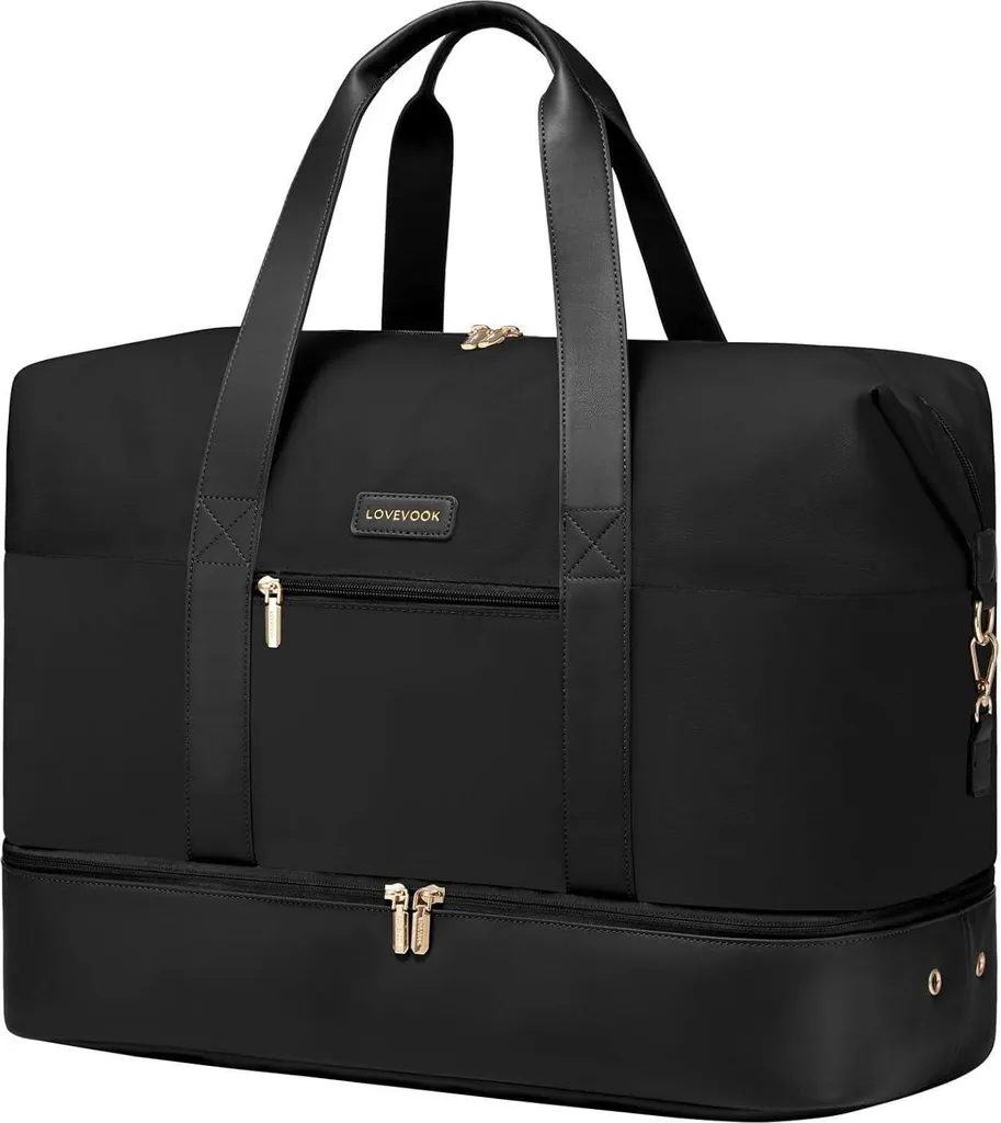 Sac de voyage Weekender Noir - Bagage à main polyvalent 40x20x25