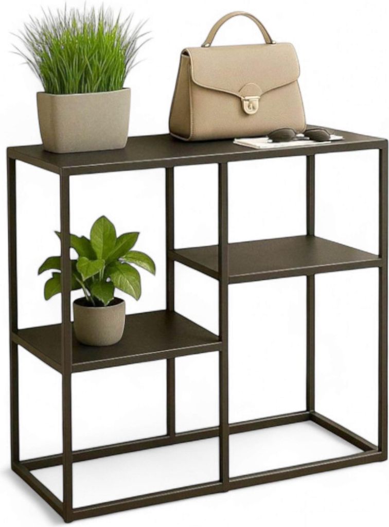 DanDiBo Konsolentisch Schmal Metall Modern 80x80x26 cm Sideboard Beistelltisch 96634 Ablagetisch Flurtisch Sofatisch