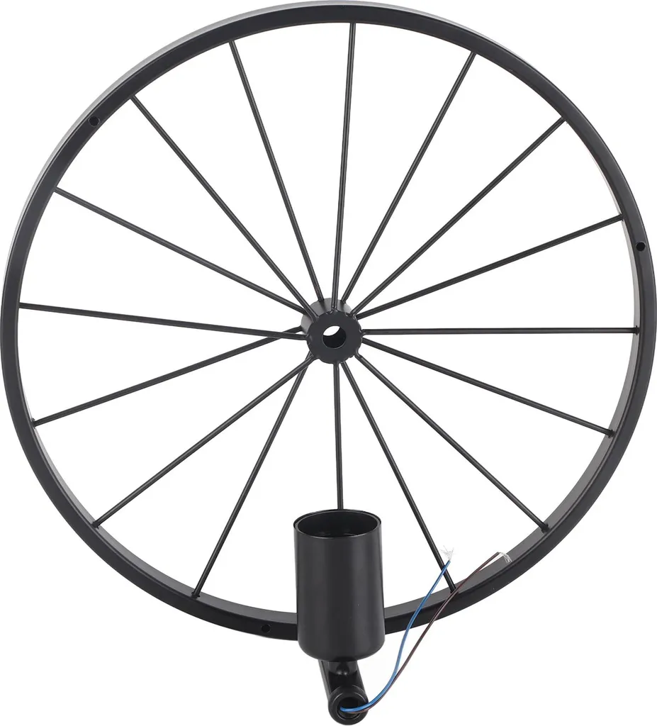 Applique murale Roue Lumineuse Rétro Style Industriel en Fer Noir E27