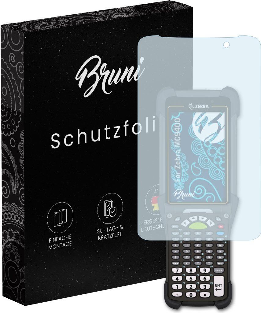 Bruni Basics-Clear 2x Schutzfolie kompatibel mit Zebra MC9400 Folie