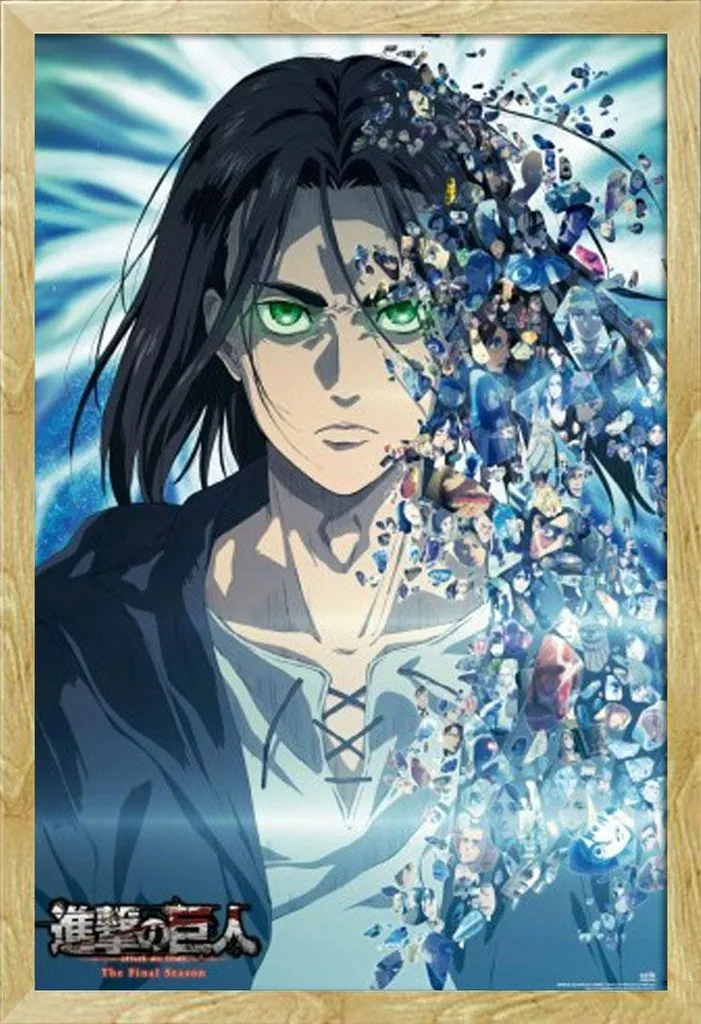 Poster Gigante Eren Yeager AOT Incorniciato Faggio Shinsuke Maxi
