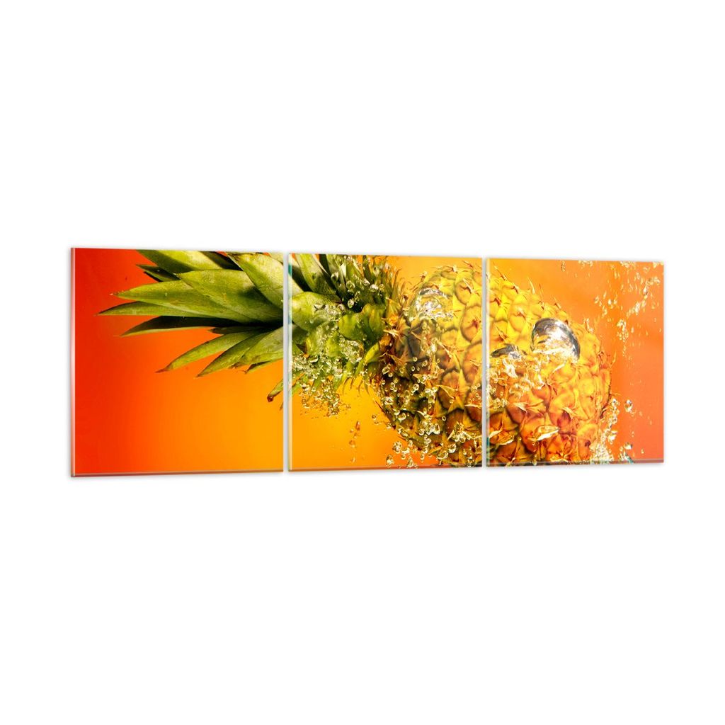 Bilder auf glas - Karibik ananas frucht gesund - 150x50cm - Glasbilder - Wandbilder - Kunstdruck - zum Aufhängen bereit - Wanddekoration aus Glas ...