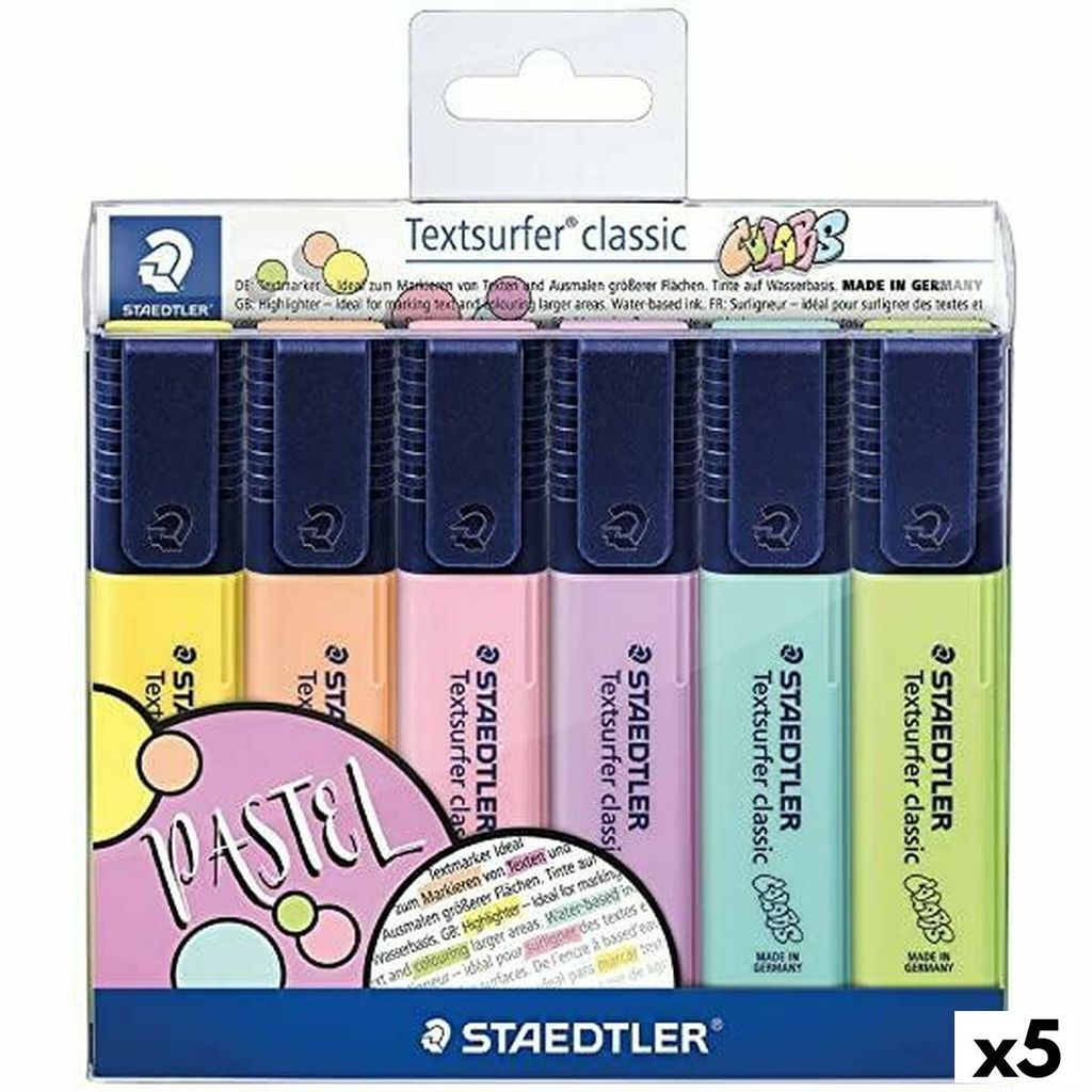 Fluoreszenzmarker-Set Staedtler Textsurfer Classic Pastel Kuchen 5 Stück