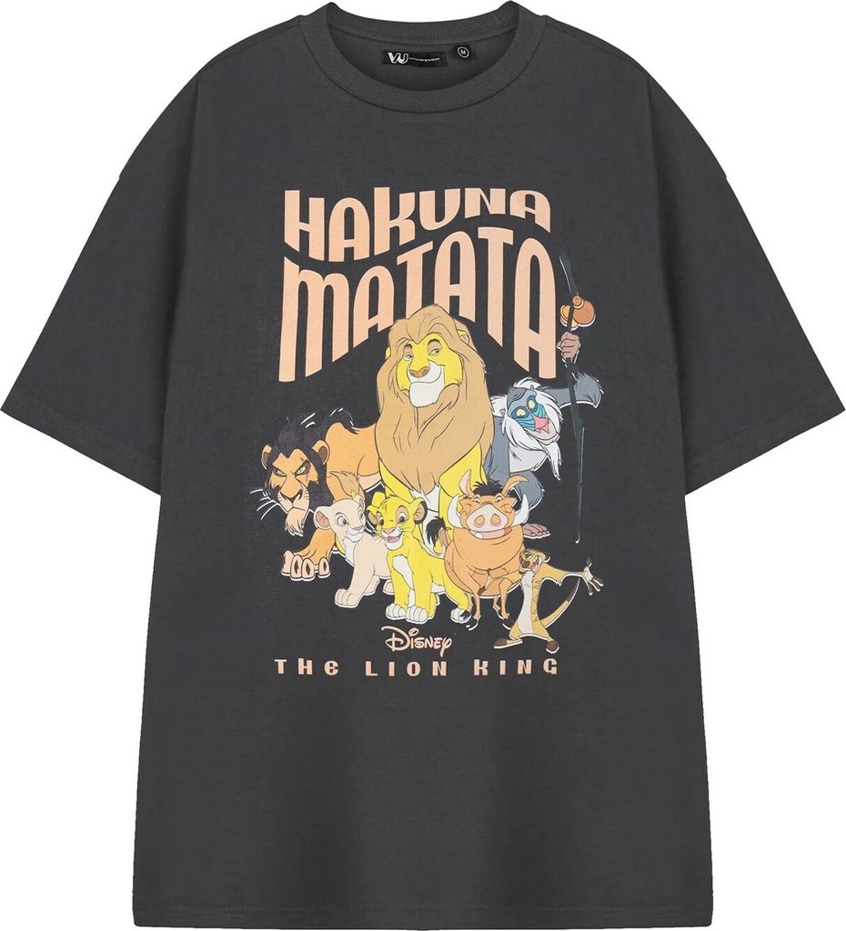 The Lion King - "Hakuna Matata" T-Shirt für Damen kurzärmlig NS8901 (M) (Grau)