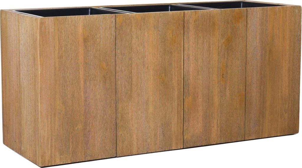 VIVANNO Bac à plantes en bois MAXI, veinage brun antique - Image du produit 