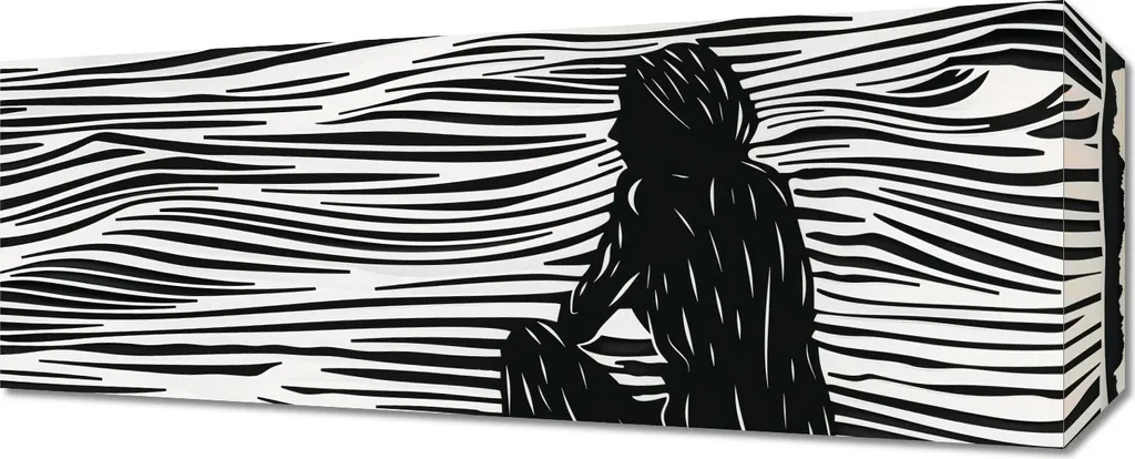 Décoration murale abstraite 50 x 20 cm Image aux lignes complexes