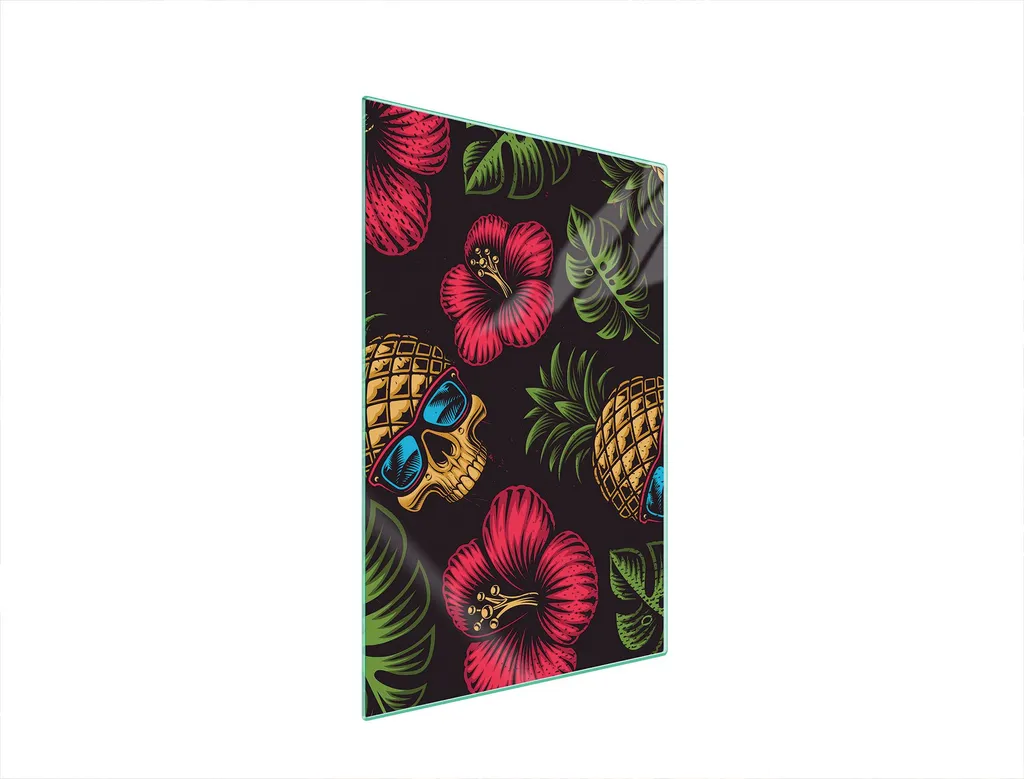 Copri Piano Cottura Vetro 35x52 Ananas | Tagliere Universale Design