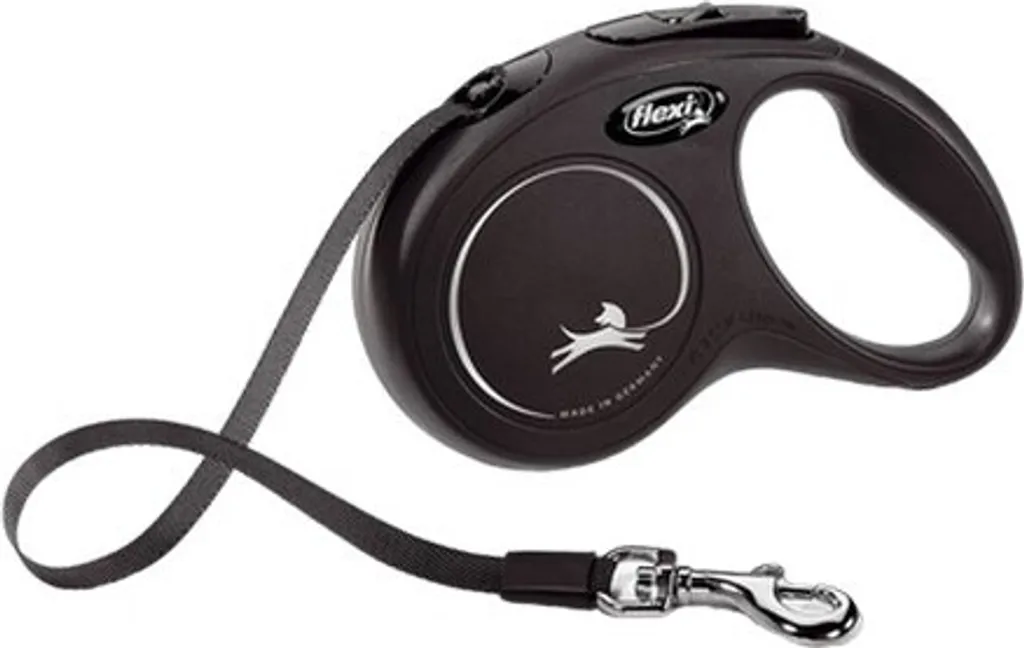 Laisse Flexi 8m New Classic S Noire avec Système de Freinage Réactif