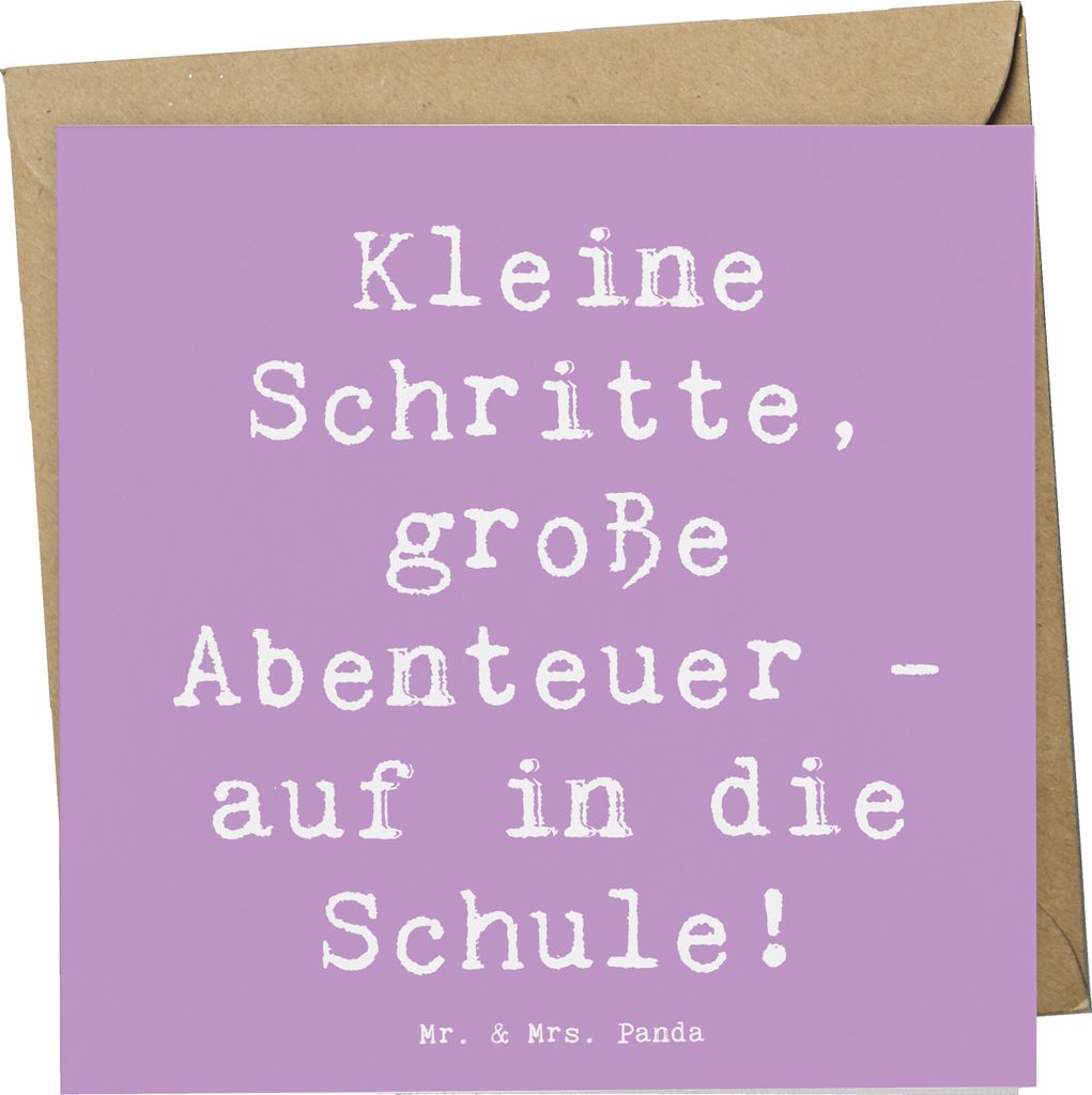 Mr. & Mrs. Panda Deluxe Karte Spruch Schulanfang Abenteuer - Lavendeltraum - Geschenk, Selbstvertrauen, Klappkarte, Motivation, Vertrauem, faltkart...