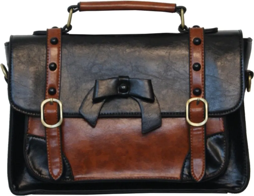 Banned Sac à main Leather Bow Noir avec Nœud Élégant et Bandoulière