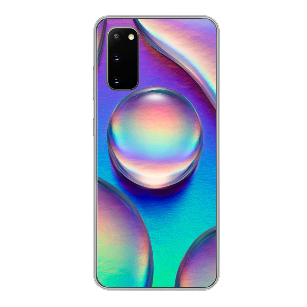 MuchoWow Handyhülle Schutzhülle Hülle für Samsung Galaxy S20 Wasser - Regenbogen - Abstrakt Silikon Softcase Handy Hülle - Bild