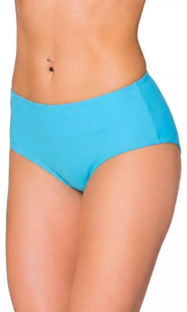 Aquarti Bikinihose Damen mit Mittelhohem Bund – Klassische Bikinihosen für Damen in Unifarben, Farbe: Türkisblau, Größe: 36