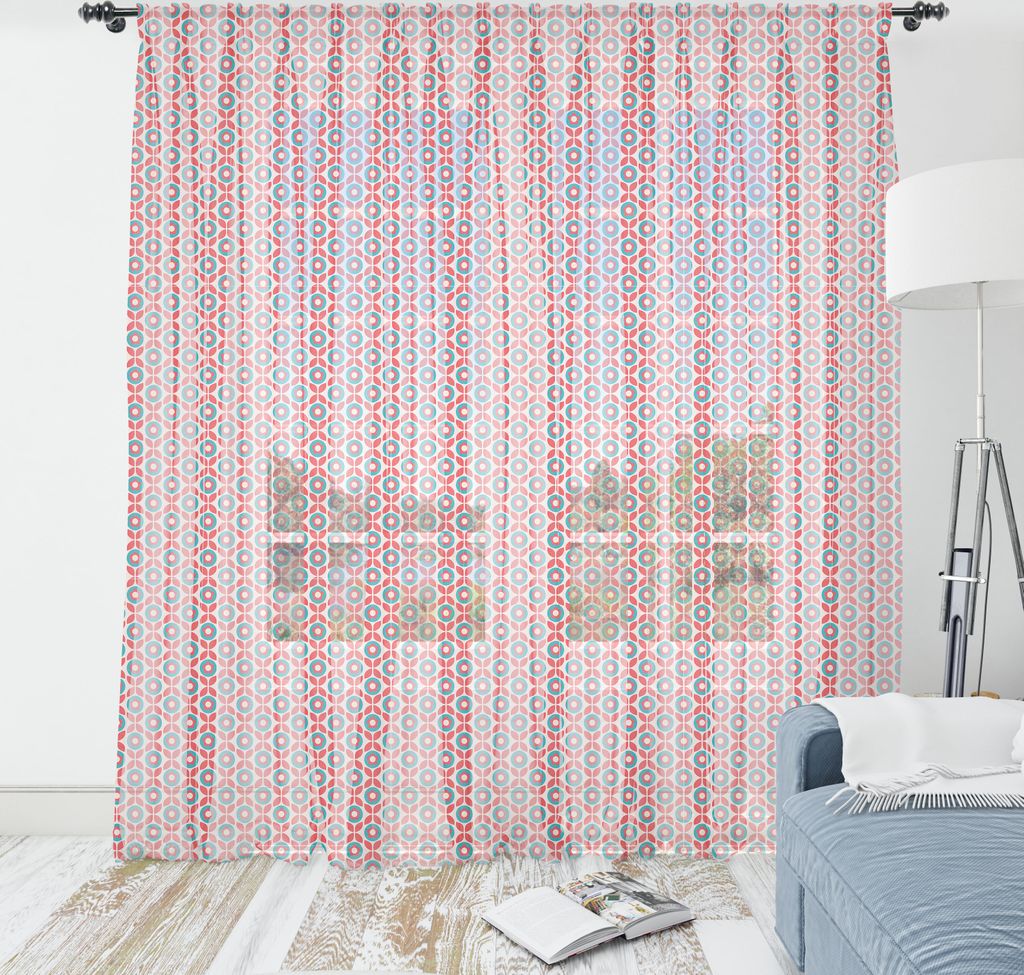 ABAKUHAUS Blumen Wandteppich, Kontinuierliche Blätter Kreise Cutsy Vintage Illustrations, Wohnzimmer Schlafzimmer seidiges Satin Wandtuch, 135 cm...