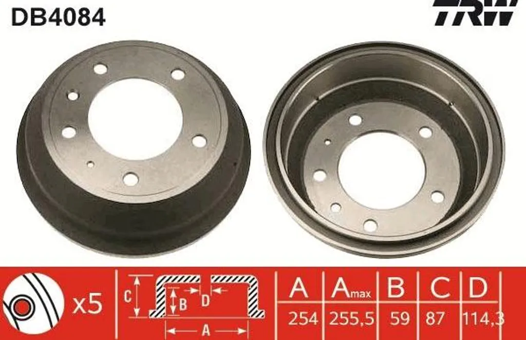 Tambour de frein pour Defender remplace 591039 TRW DB4084 freinage 4x4