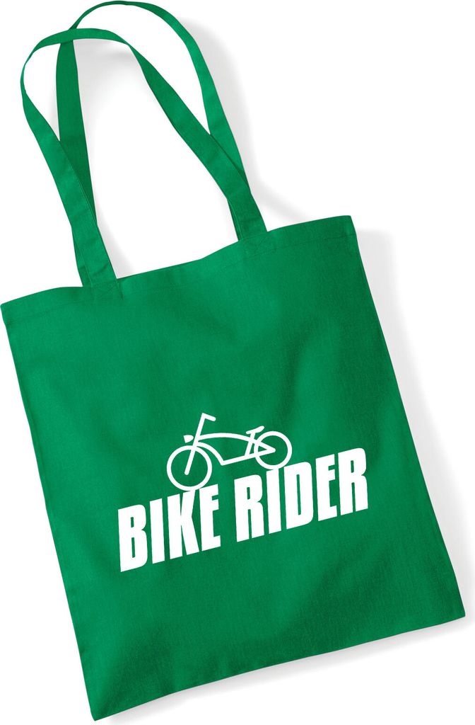 Huuraa Jutebeutel Bike Rider Fahrrad 10 Liter Kelly Green Baumwolle Tasche Geschenkidee