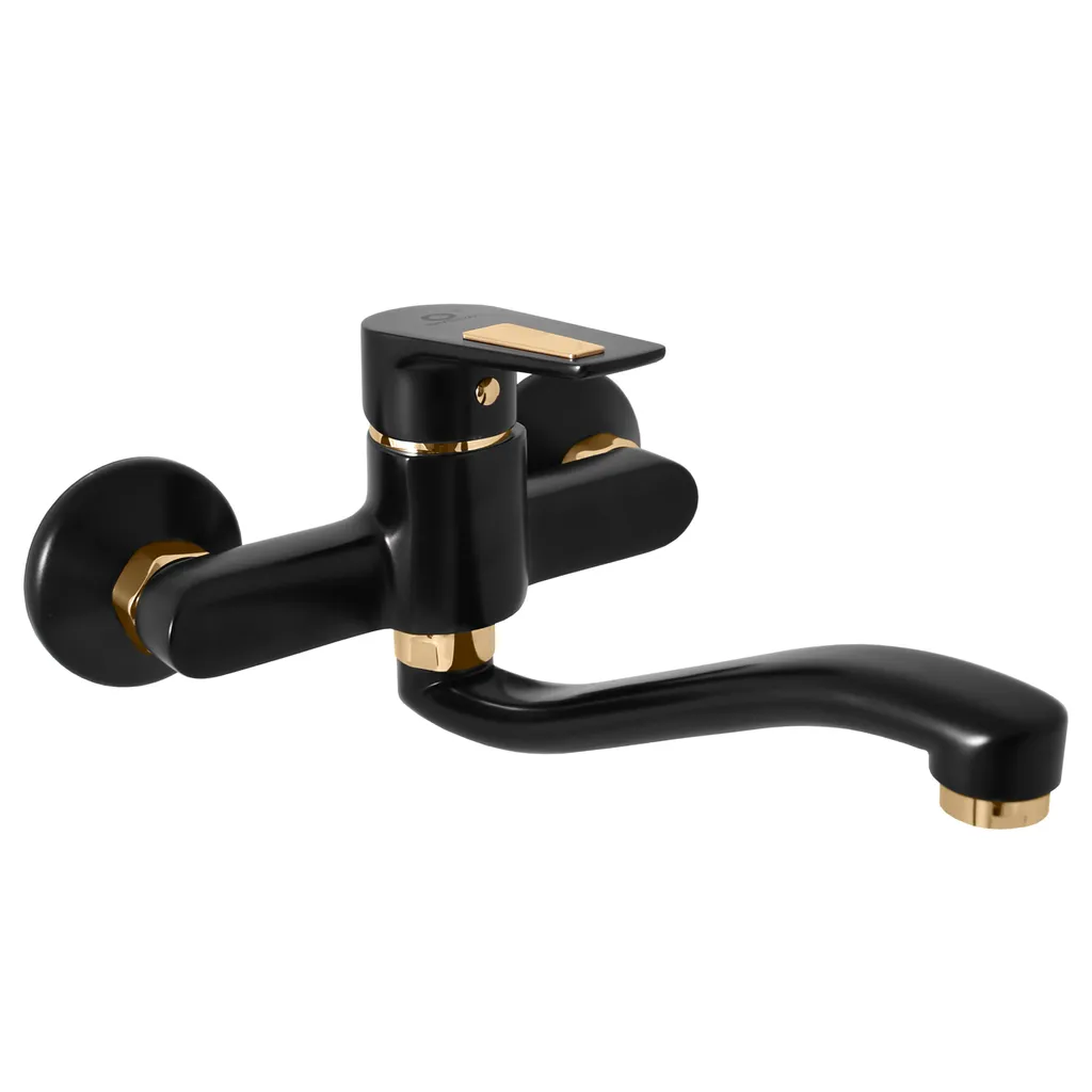 Miscelatore Lavabo RAV Slezák CO301/26CMATZ 100mm Nero e Oro