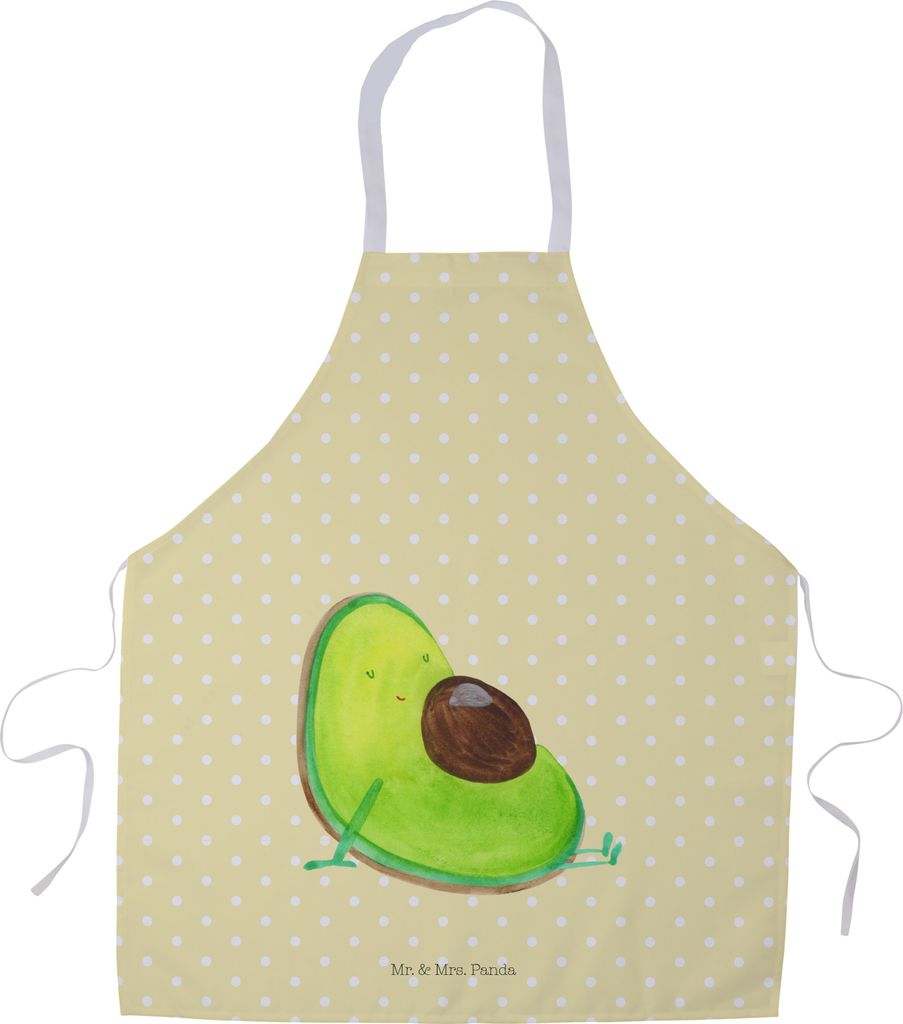 Mr. & Mrs. Panda Kochschürze Avocado Schwangerschaft - Gelb Pastell - Geschenk, Grill Schürze, Grillschürze, Arbeitsschürze, Schwanger, Liebe, ...
