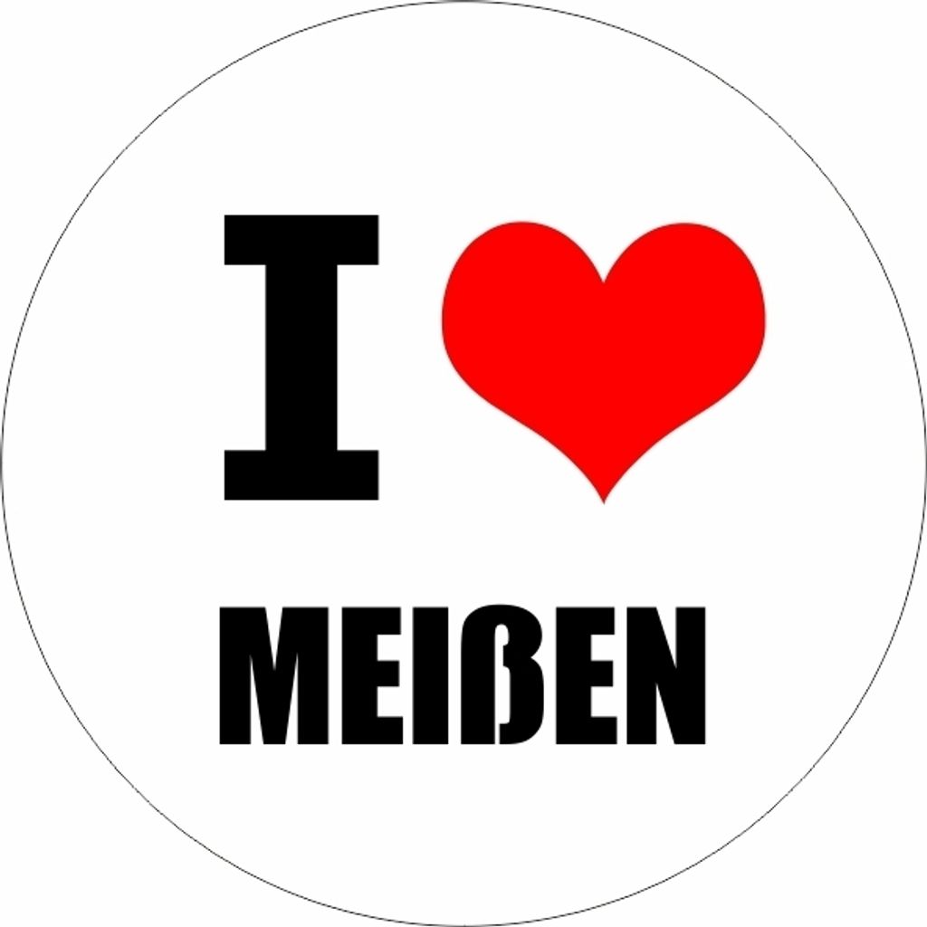 Kiwistar - Autoaufkleber - 5x5 cm - außen klebend - I love Meißen Leipzig für Auto, Laptop, Fahrrad, LKW, Motorrad Aufkleber mehrfarbig Sticker ...