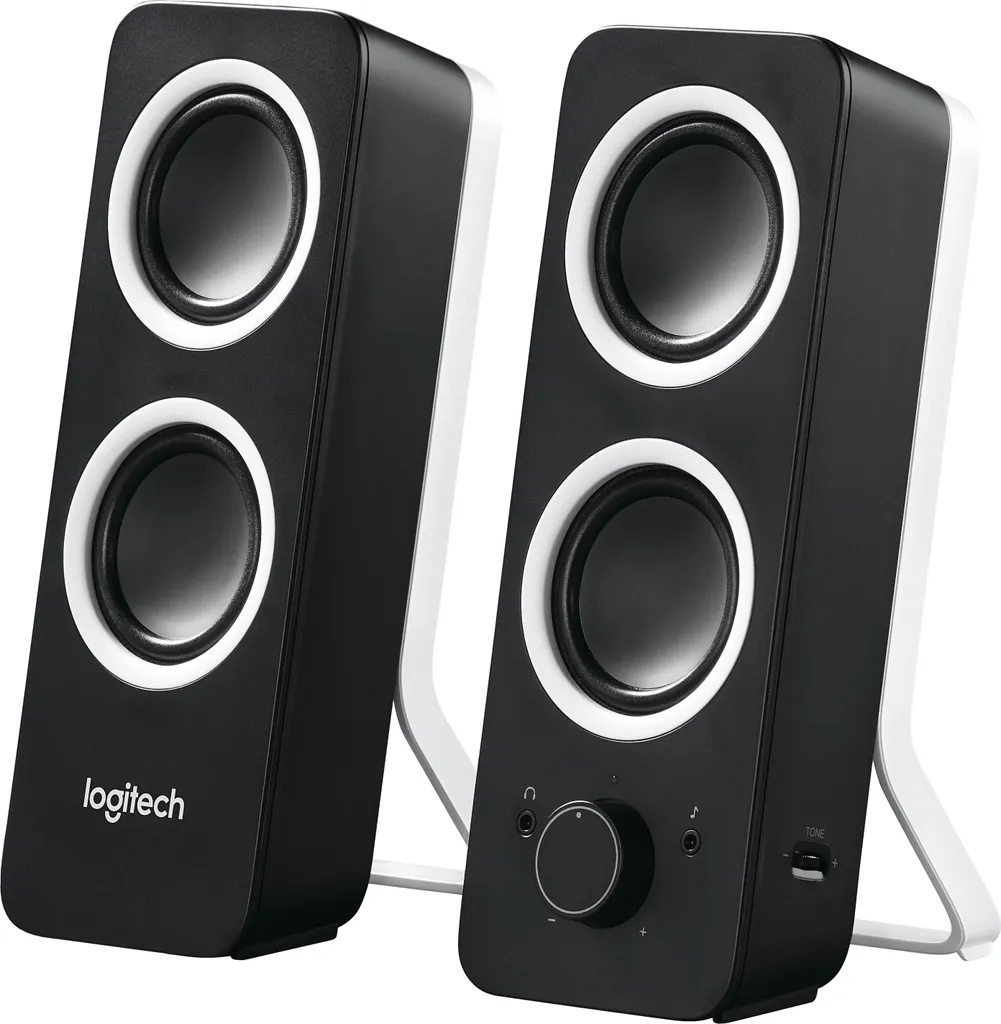 Haut-parleurs Logitech Z200 Son avec Basses Réglables Molette Volume