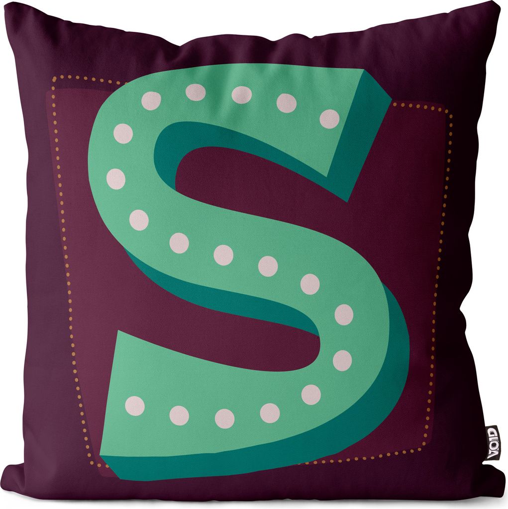 VOID S Buchstaben Vintage Initialen Kissenbezug Kissenhülle Sofakissen Kissen Deko Outdoor-Kissen Dekokissen