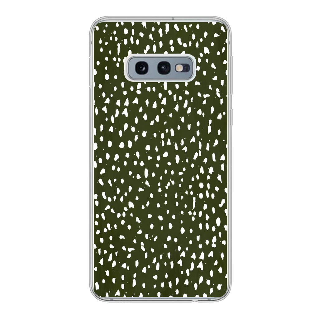 MuchoWow Handyhülle Schutzhülle Hülle für Samsung Galaxy S10e Polka dots - Weiß - Schwarz Silikon Softcase Handy Hülle - Handy