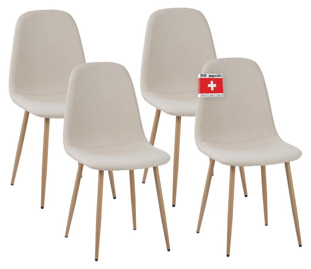 Sada 4 stoličiek do jedálne FANO béžová- Pohodlná čalúnená Obrázok produktu 