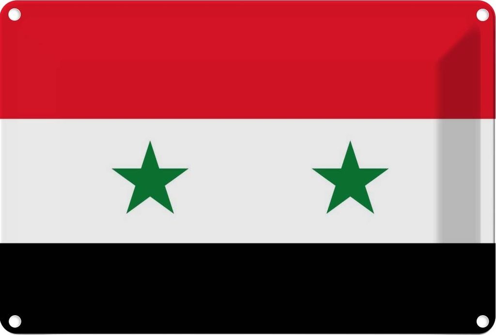 vianmo Blechschild 12x18 cm Syriens Syria Flagge Fahne Wappen