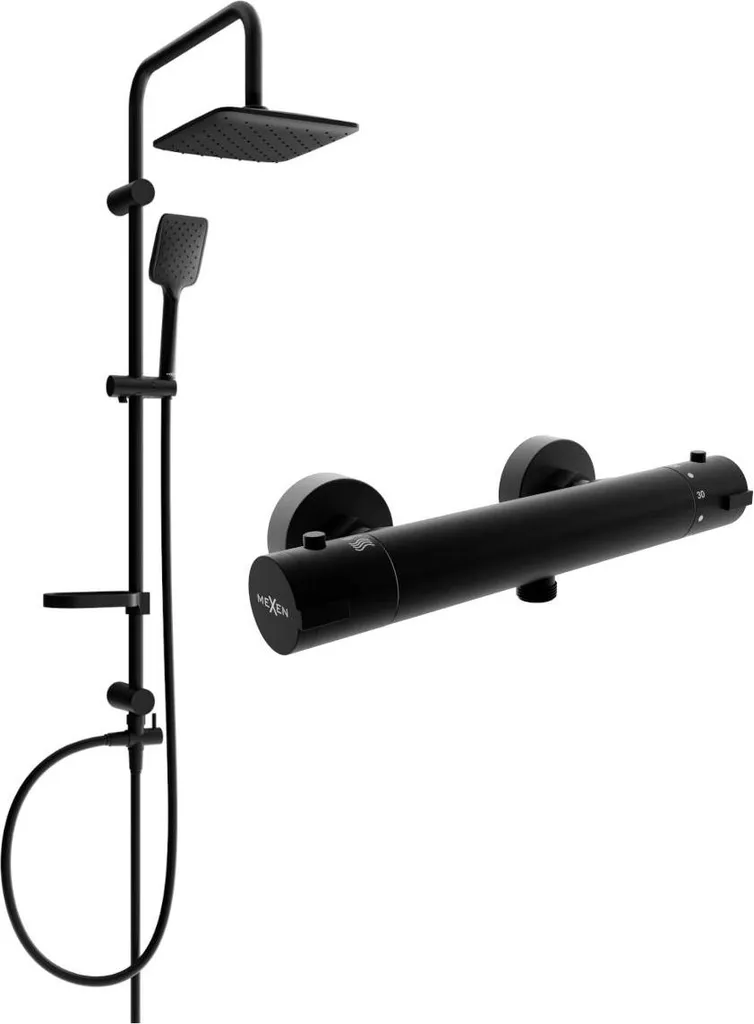 Set Doccia Esterno Mexen Sven 77100262-70 Termostatico Kai Nero