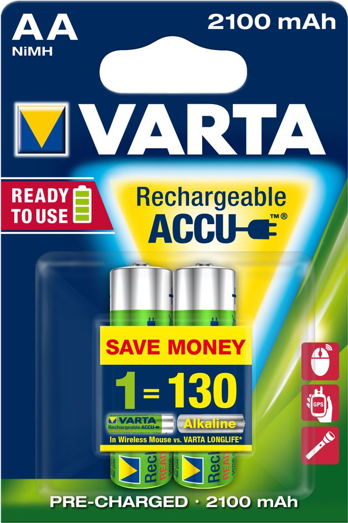 Batteria ricaricabile VARTA Ready2Use 2 x Mignon 2,1Ah in Immagine del prodotto 