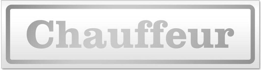 Kiwistar Chauffeur Magnetschild Schild magnetisch - 60cm Silber - Magnetfolie für Auto PKW Kfz