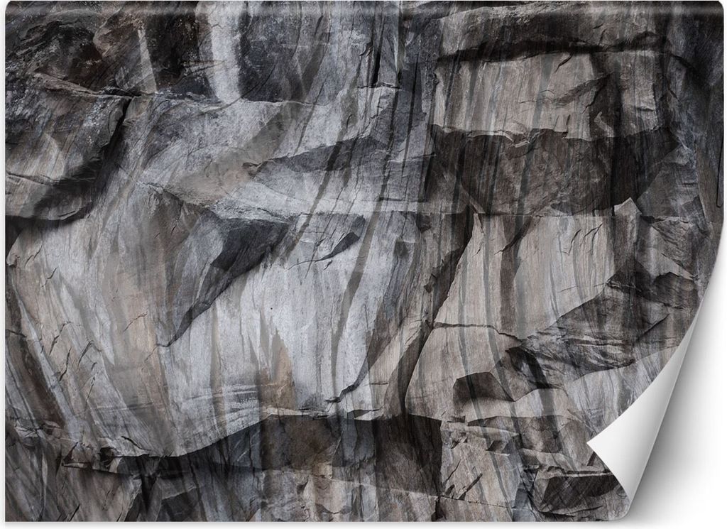 Vlies fototapete Braune 3D-Felsen 300x210 cm Feeby Grau inkl. Kleber einfache Montage